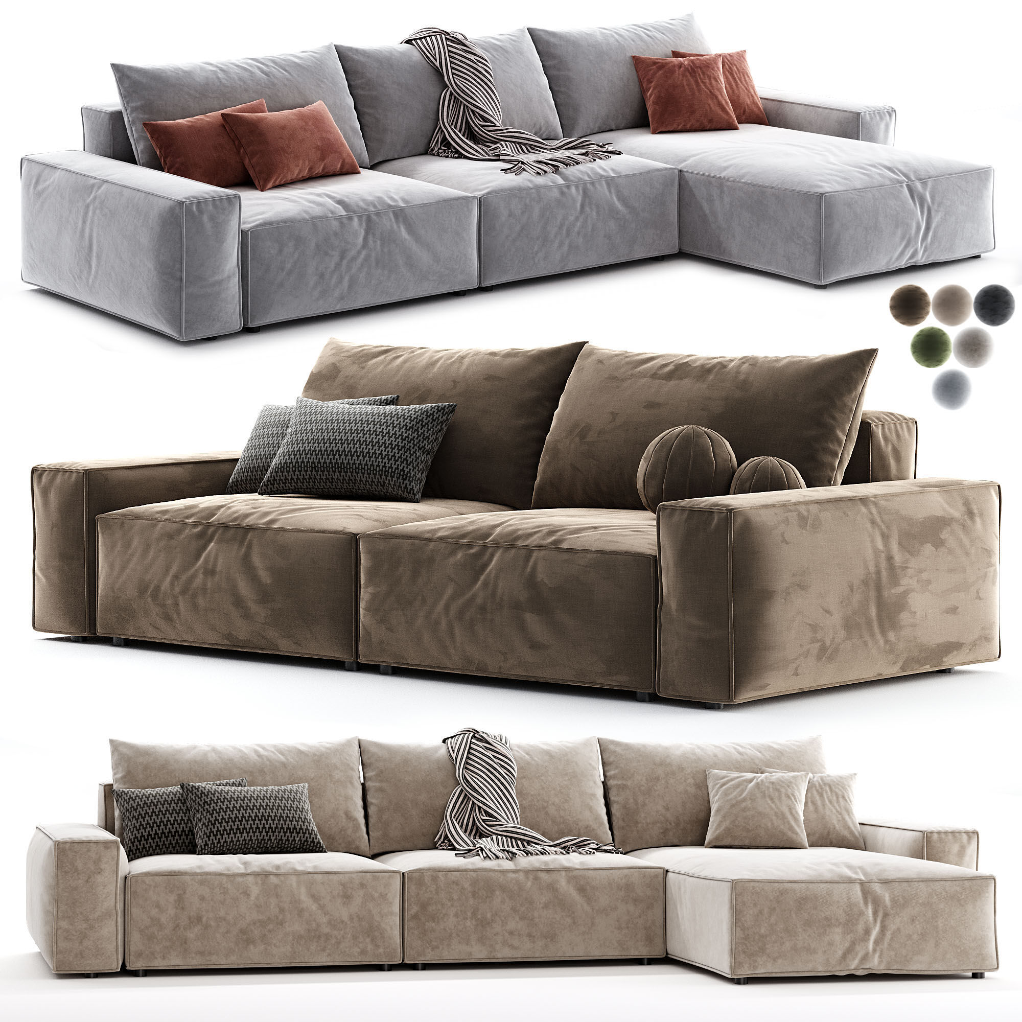 Casa Chaise Lounge Sofa 3D model_2