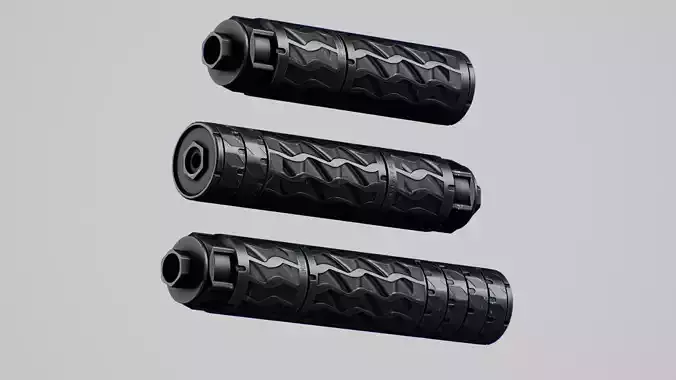 BDE 5 56 7 62 Suppressor Low-poly 3D model