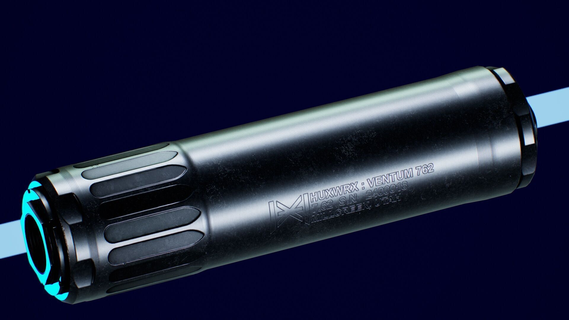 HUX Ventum 762 Suppressor Low-poly 3D model_3