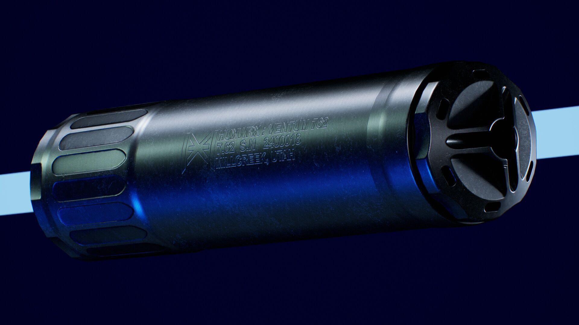 HUX Ventum 762 Suppressor Low-poly 3D model_1