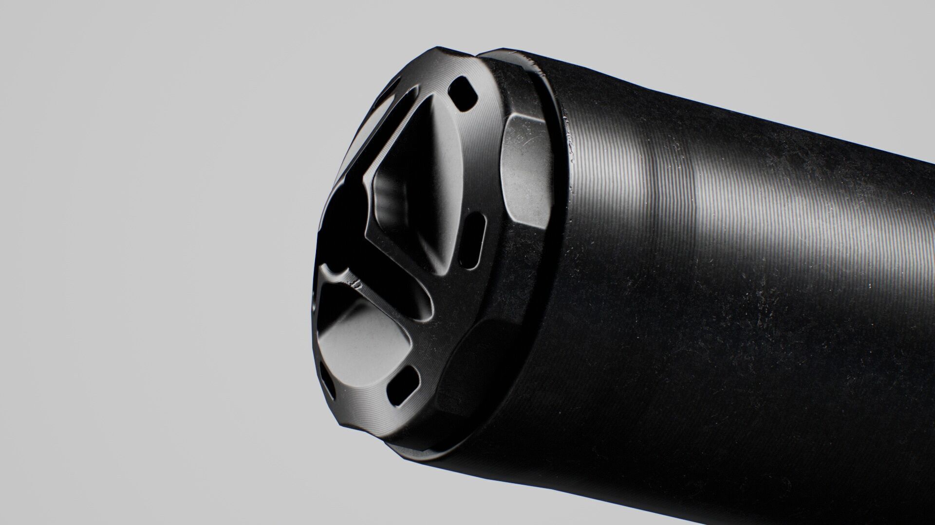 HUX Ventum 762 Suppressor Low-poly 3D model_9