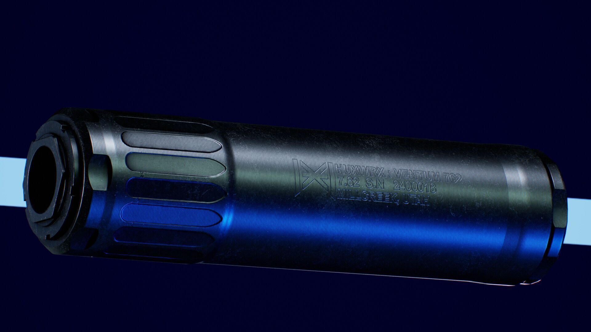 HUX Ventum 762 Suppressor Low-poly 3D model_2