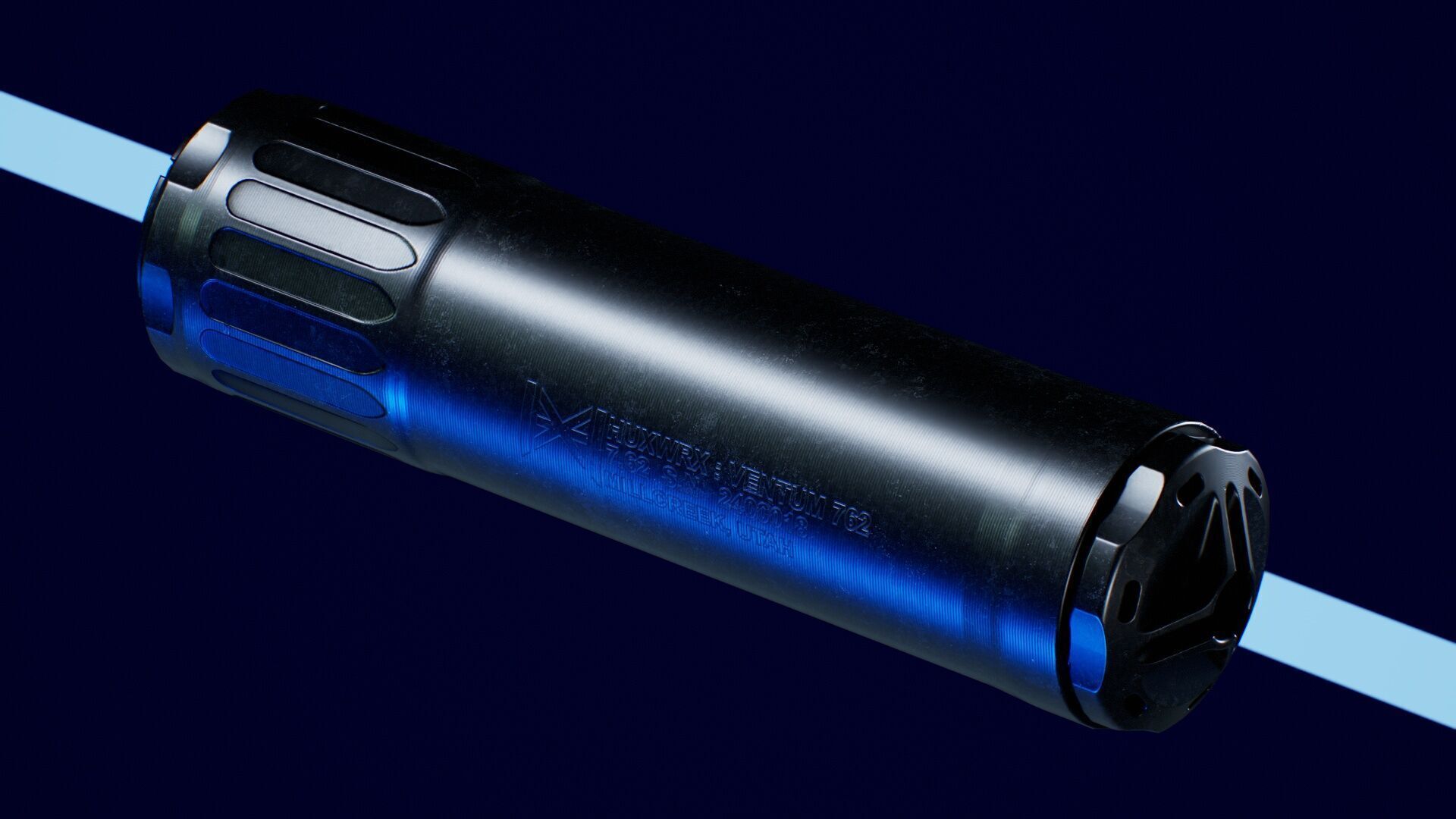 HUX Ventum 762 Suppressor Low-poly 3D model_4