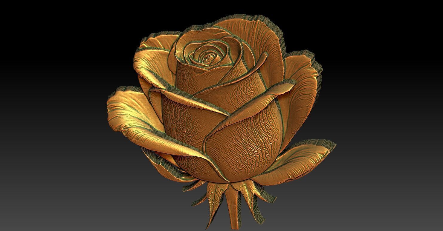 14 Rose CNC Relief Model 3D print model_5