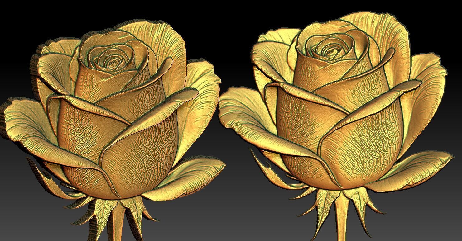 14 Rose CNC Relief Model 3D print model_6