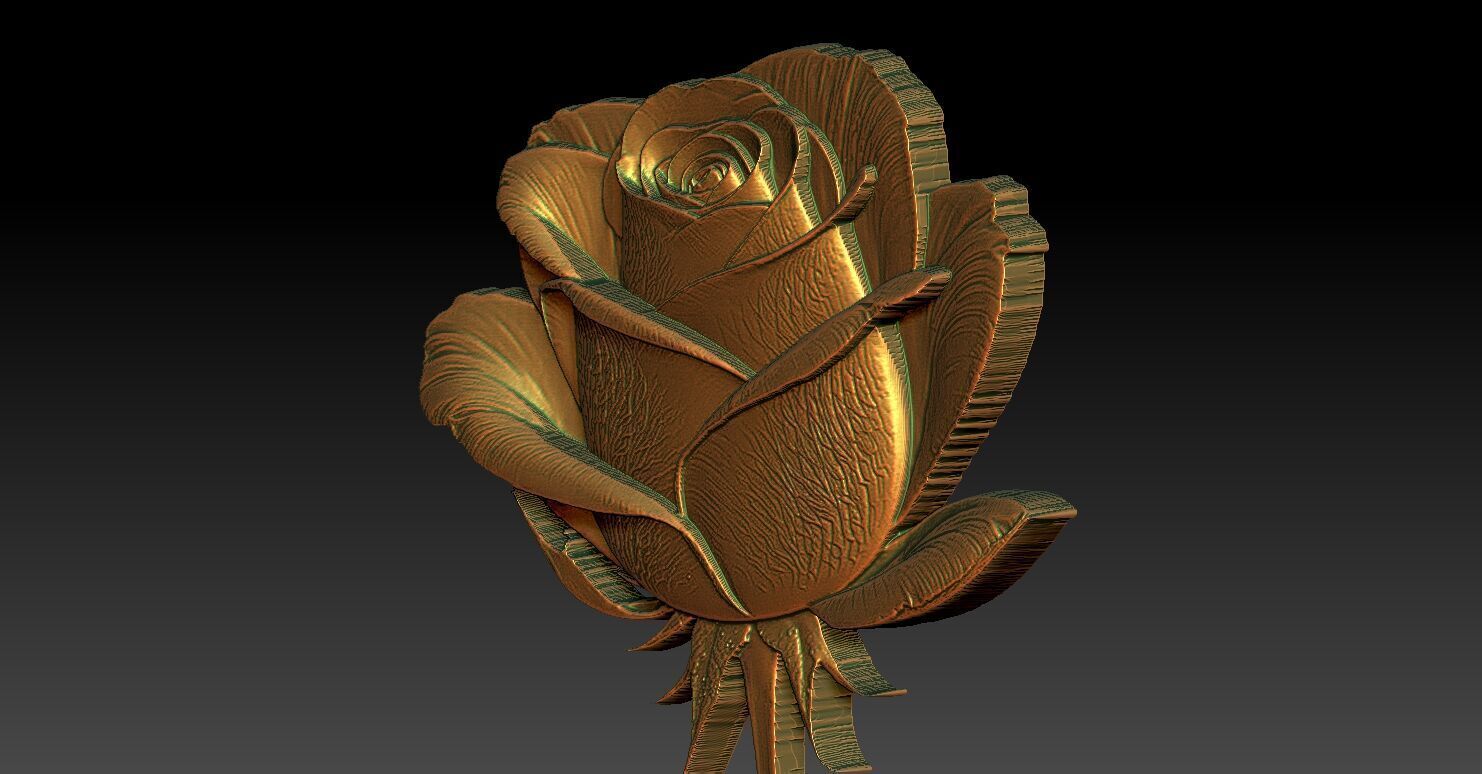 14 Rose CNC Relief Model 3D print model_4