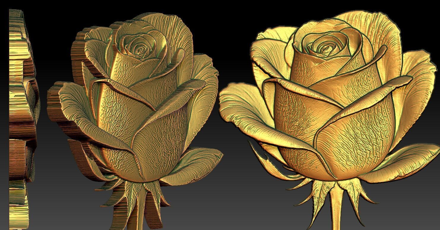 14 Rose CNC Relief Model 3D print model_2