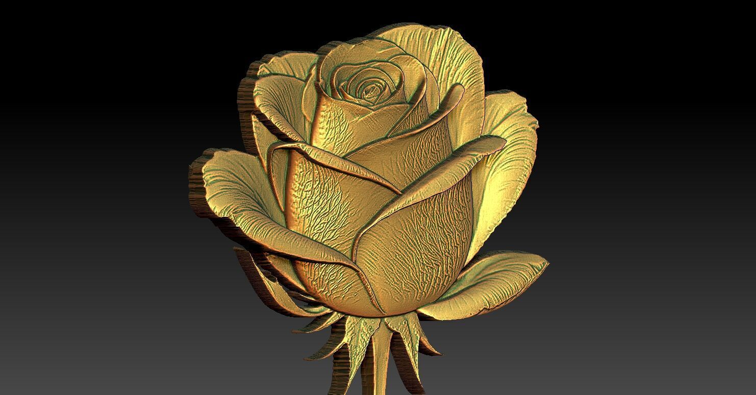 14 Rose CNC Relief Model 3D print model_3