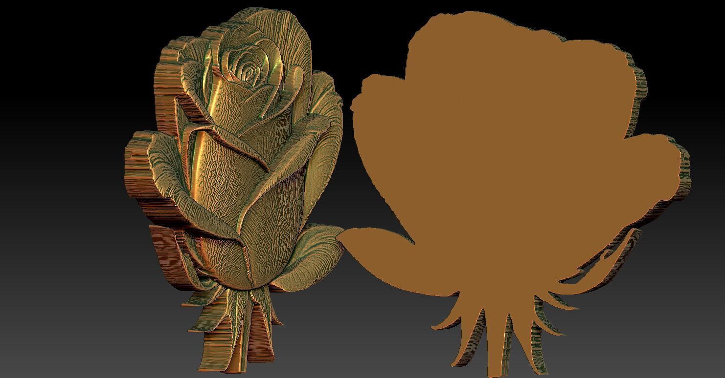 14 Rose CNC Relief Model 3D print model_7