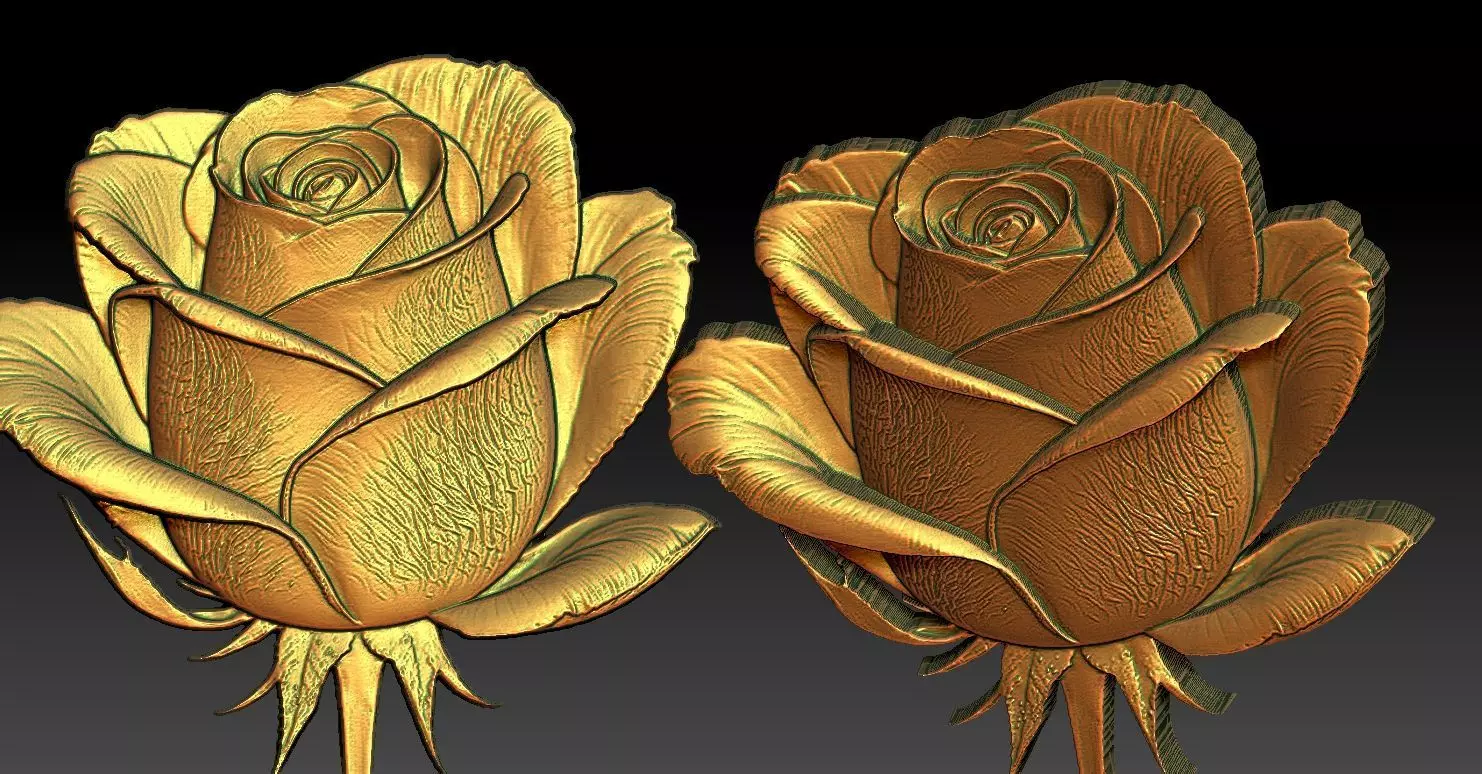 14 Rose CNC Relief Model 3D print model_0