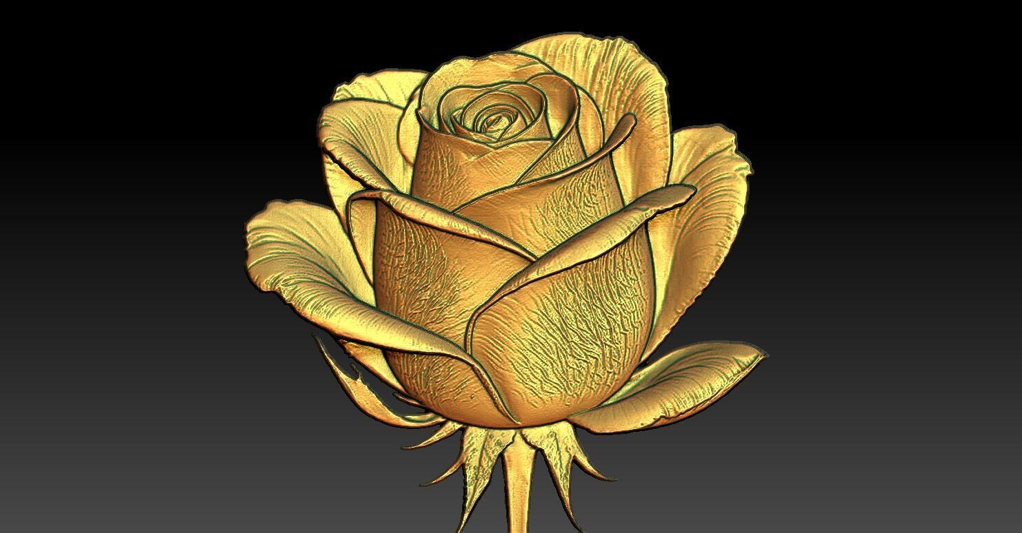 14 Rose CNC Relief Model 3D print model_1
