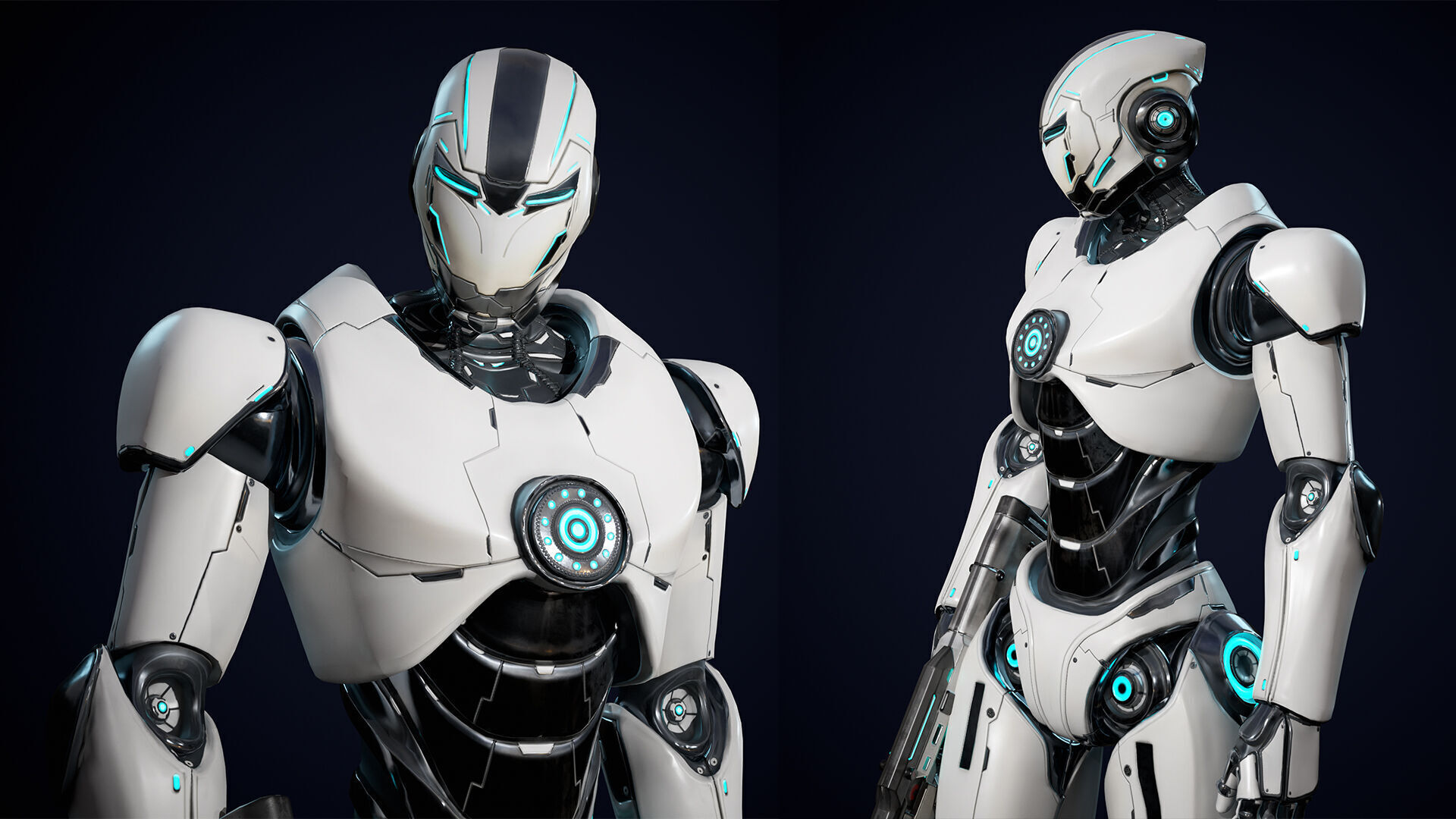 Robot 1 Low-poly 3D model_6