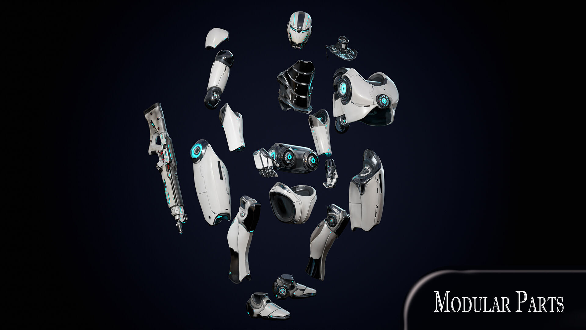 Robot 1 Low-poly 3D model_10