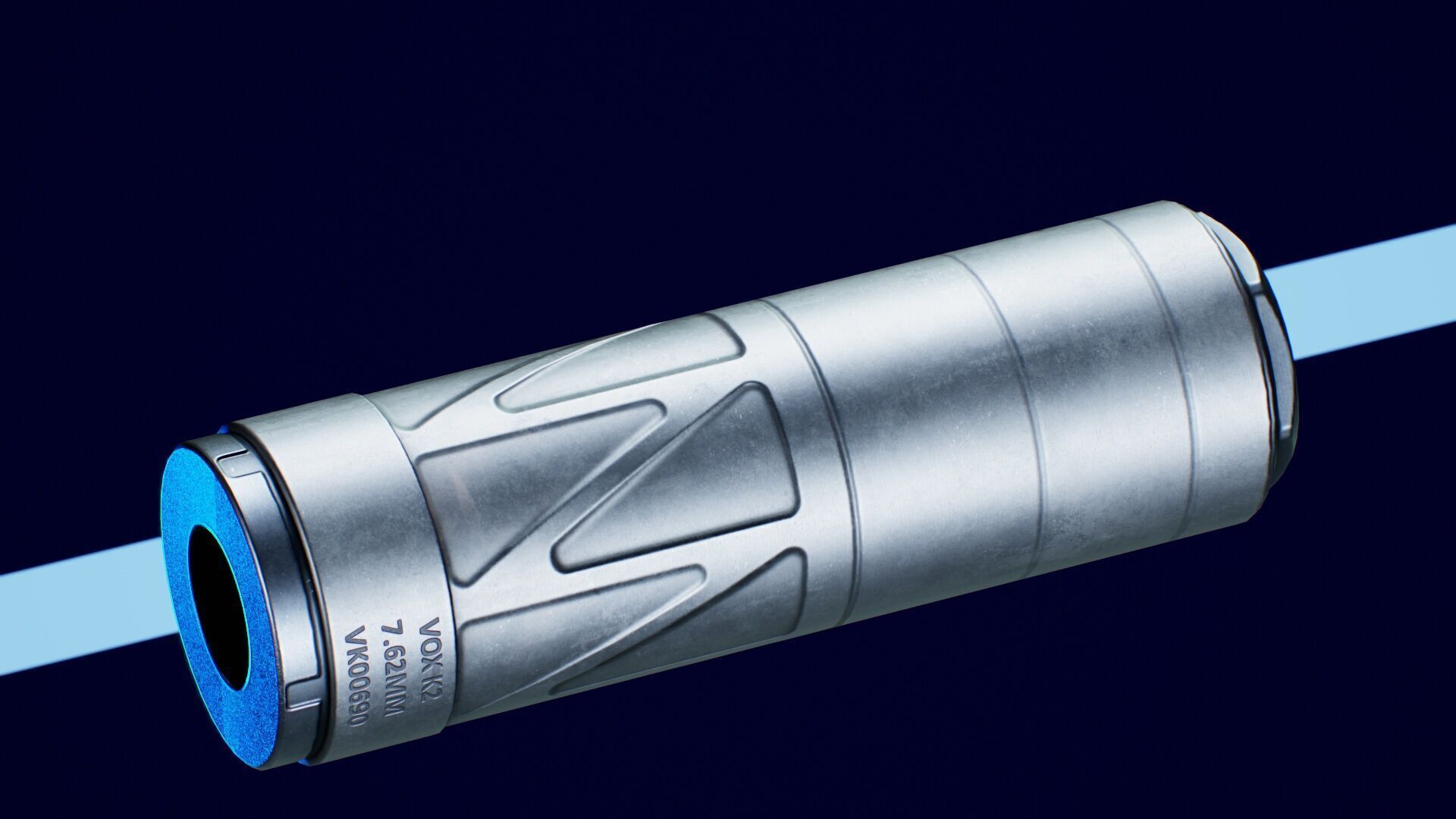 Energetic Armament Vox K2 Suppressor Low-poly 3D model_8