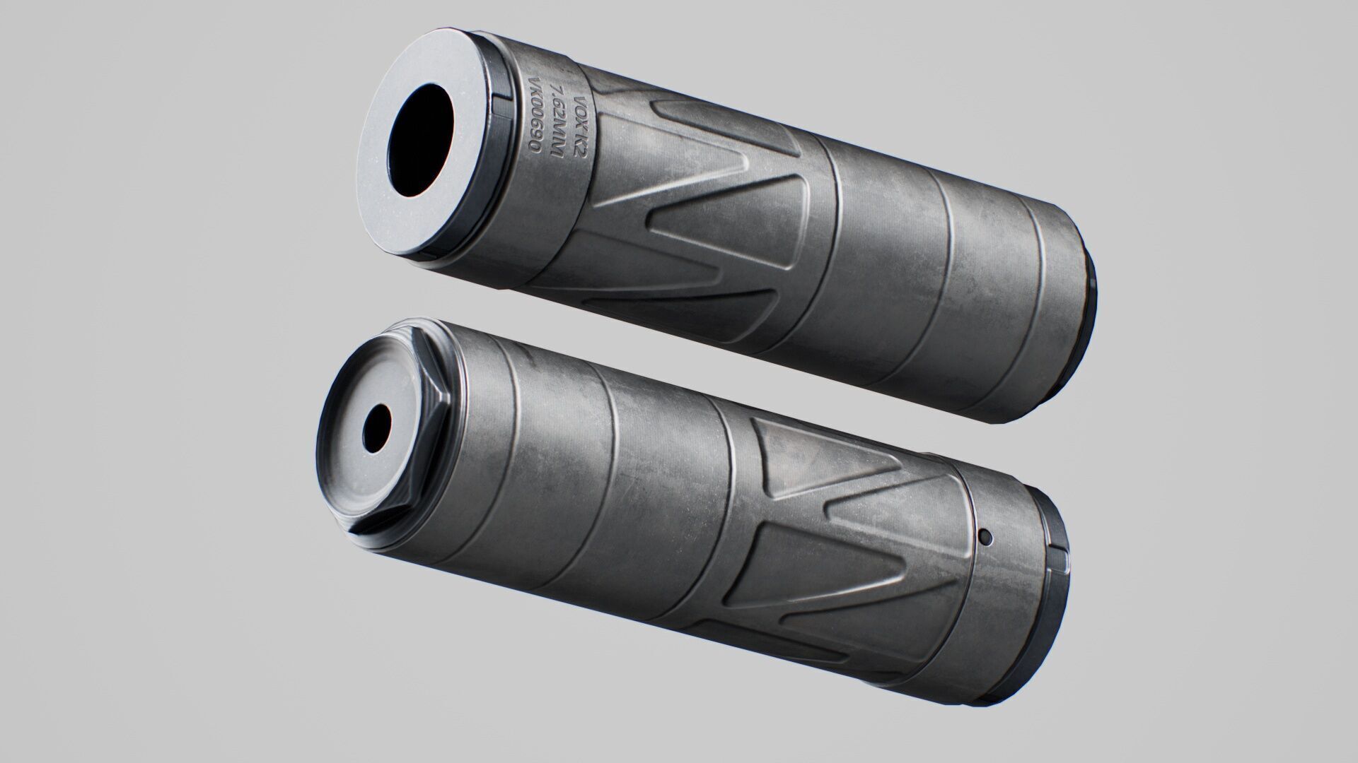 Energetic Armament Vox K2 Suppressor Low-poly 3D model_4