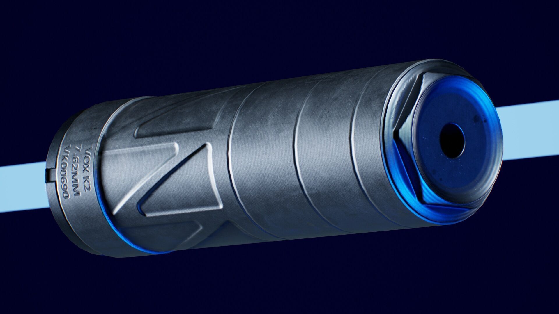 Energetic Armament Vox K2 Suppressor Low-poly 3D model_6