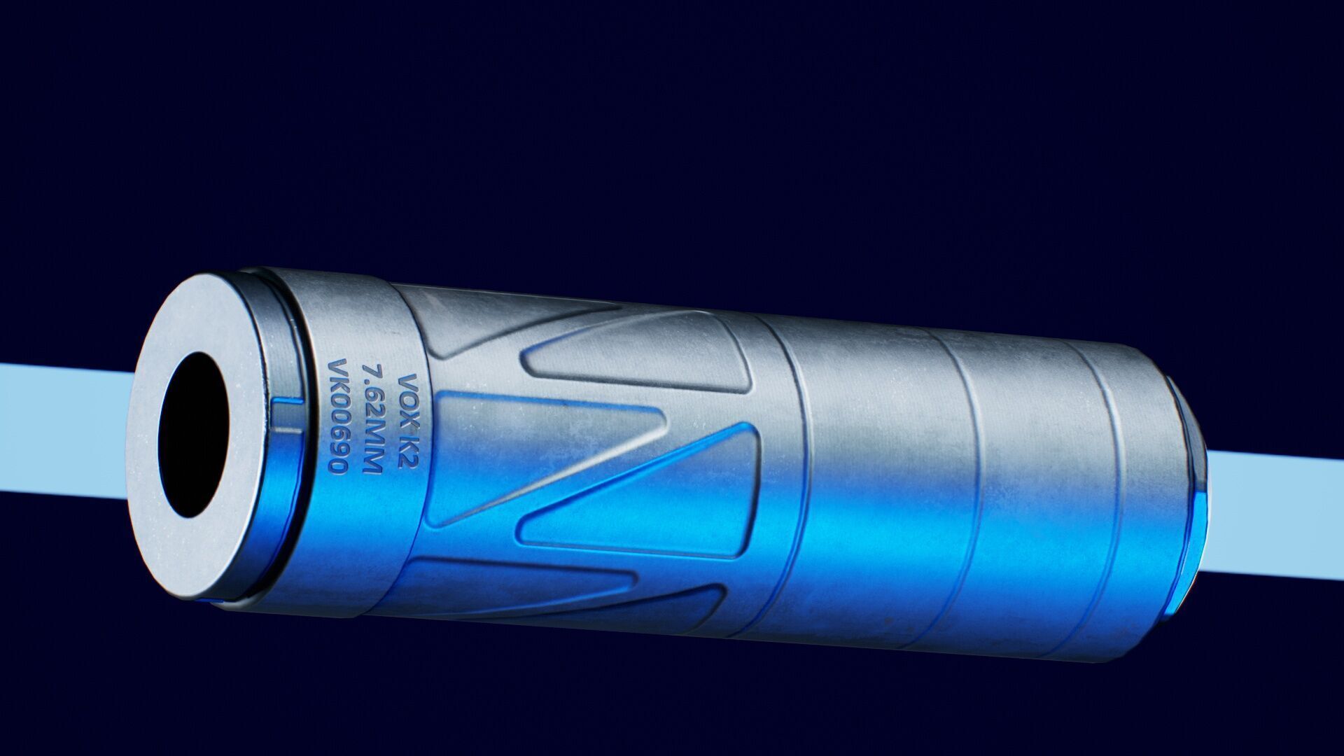 Energetic Armament Vox K2 Suppressor Low-poly 3D model_7