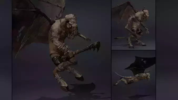 Obsidianwing Fatty Brutal Low-poly 3D model