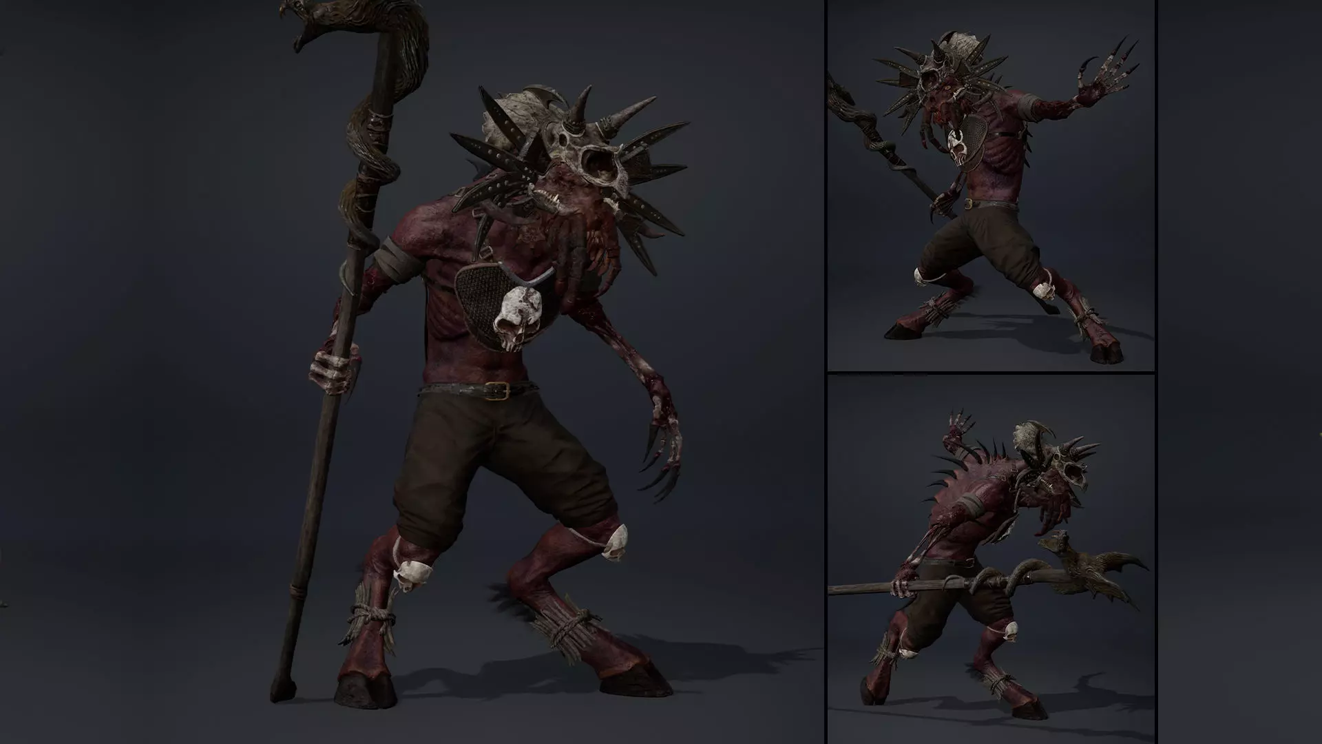 Obsidian Mage Damaged Low-poly 3D model_0