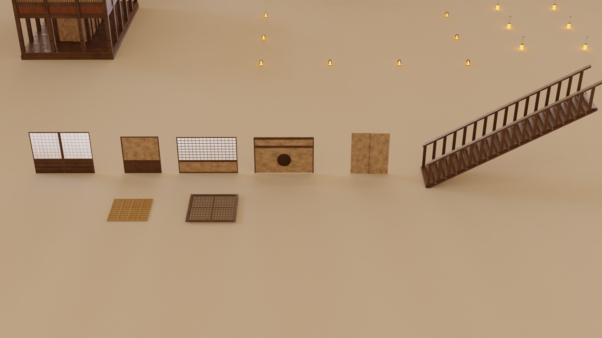 Japanese Labyrinth Modular Pack 3D model_2
