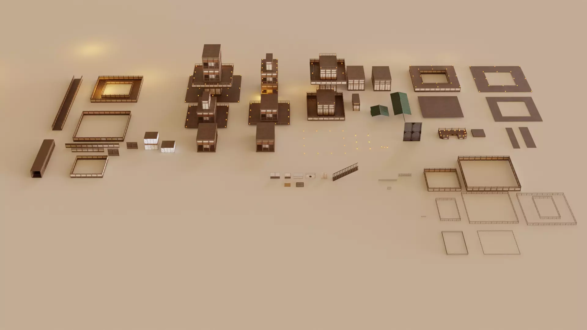 Japanese Labyrinth Modular Pack 3D model_0