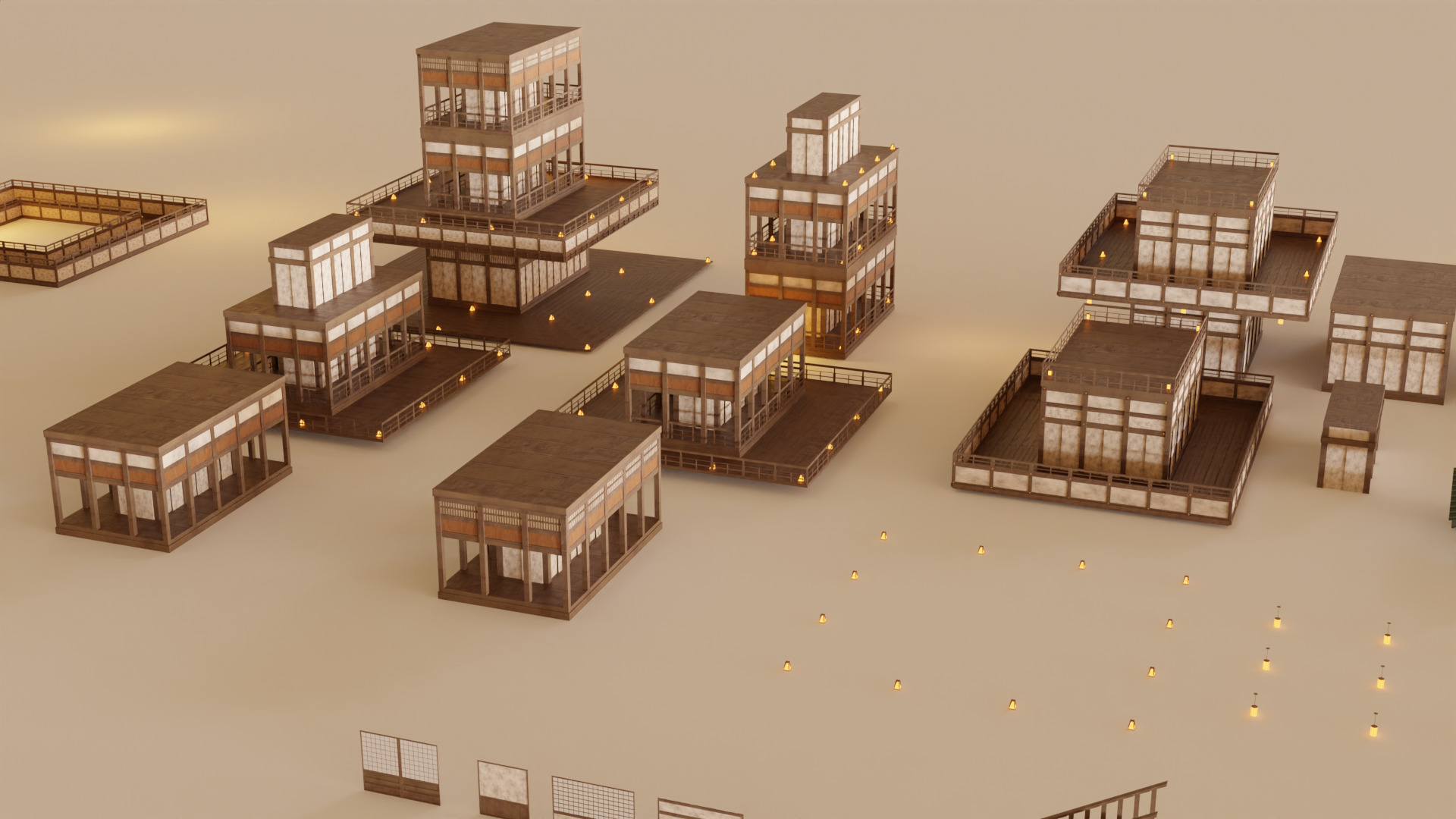 Japanese Labyrinth Modular Pack 3D model_1
