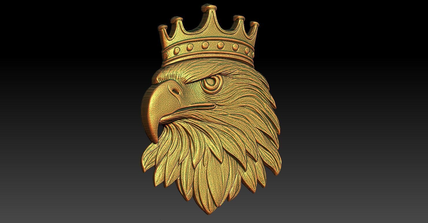 1 king eagle CNC Relief Model 3D print model_2