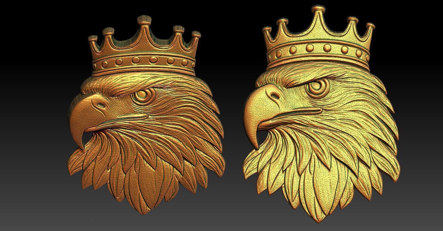 1 king eagle CNC Relief Model 3D print model_8