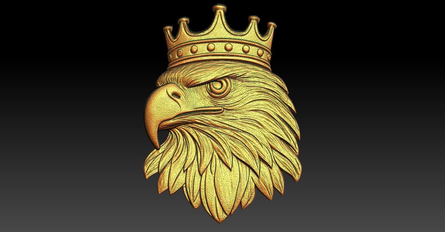 1 king eagle CNC Relief Model 3D print model_1