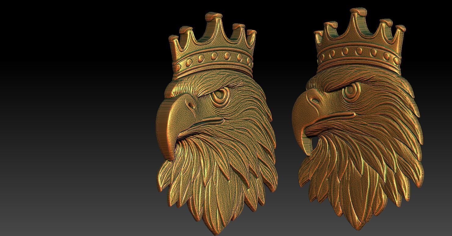 1 king eagle CNC Relief Model 3D print model_7