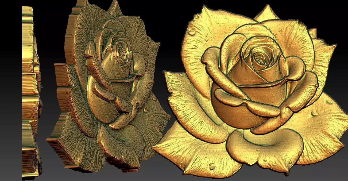 15 Rose CNC Relief Model 3D print model