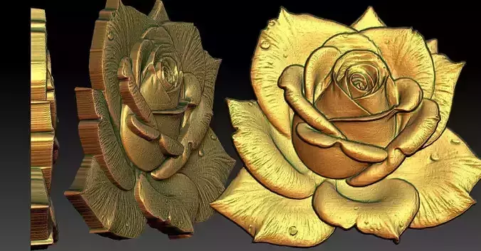 15 Rose CNC Relief Model