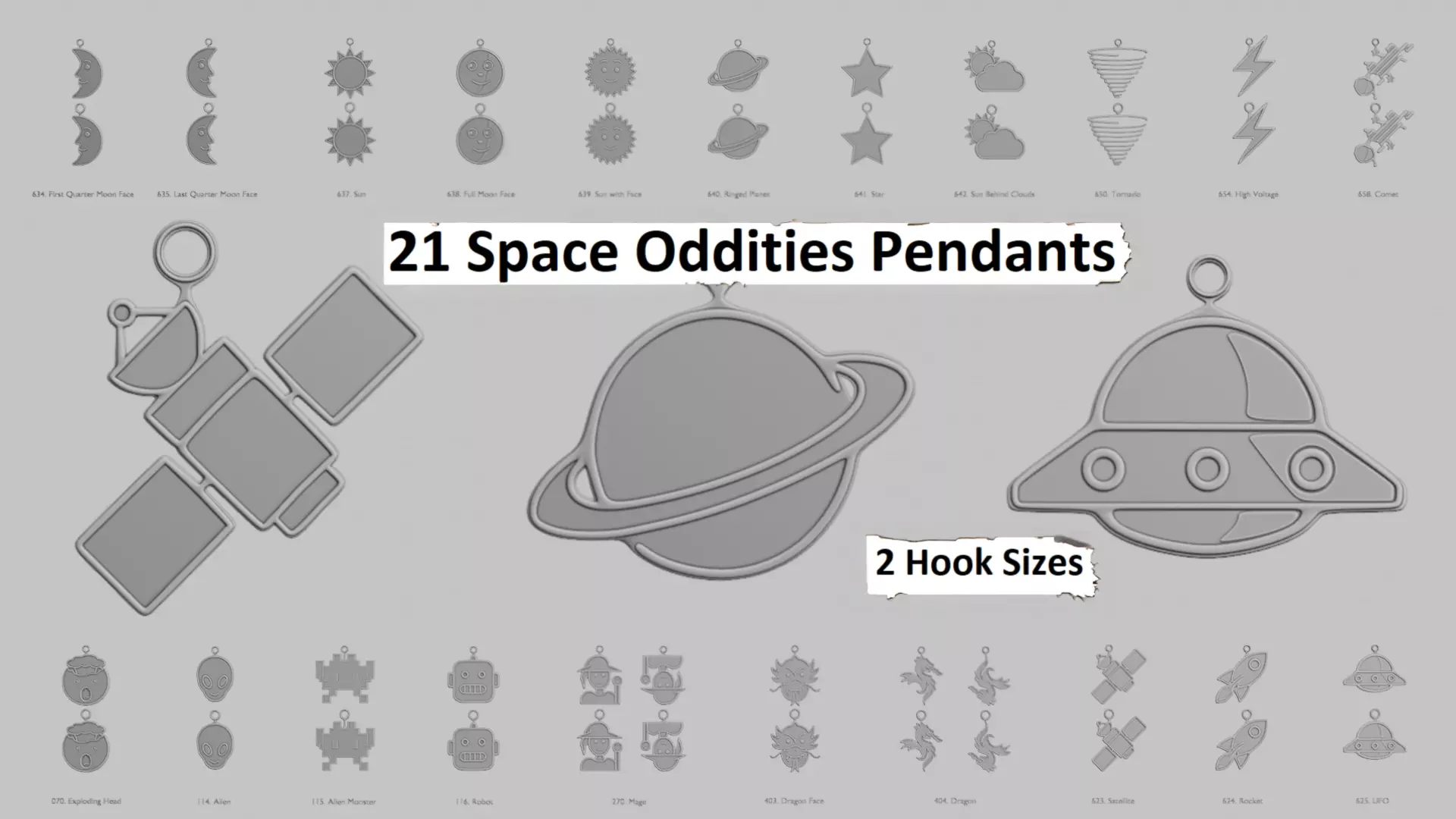 Space Oddities STL Pendant Set 3D print model