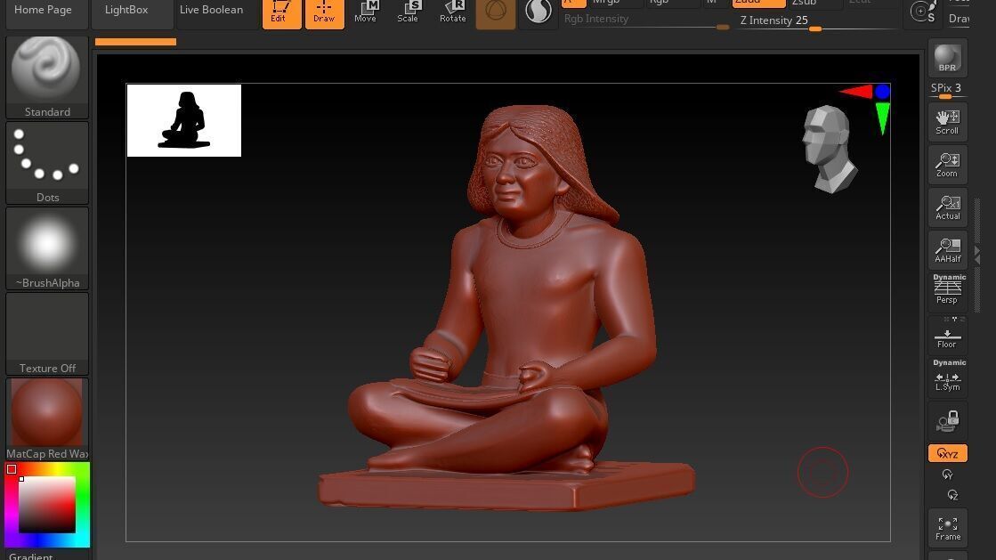 AN EXACT COPY OF THE ORIGINAL ARTIFACT EGYPTIAN SCRIBE BUST 3D print model_1