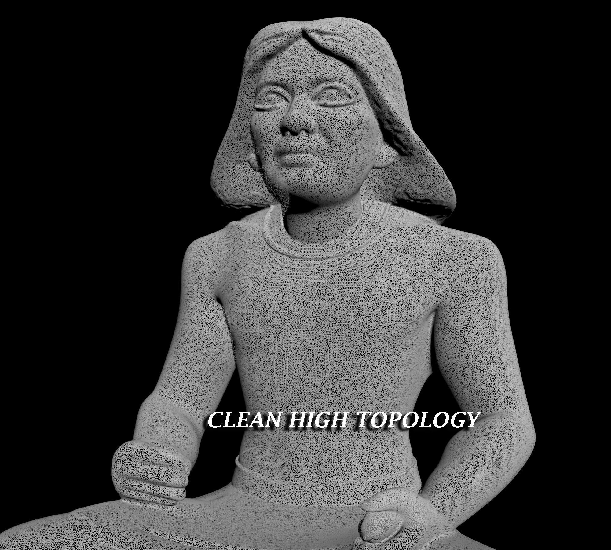 AN EXACT COPY OF THE ORIGINAL ARTIFACT EGYPTIAN SCRIBE BUST 3D print model_2