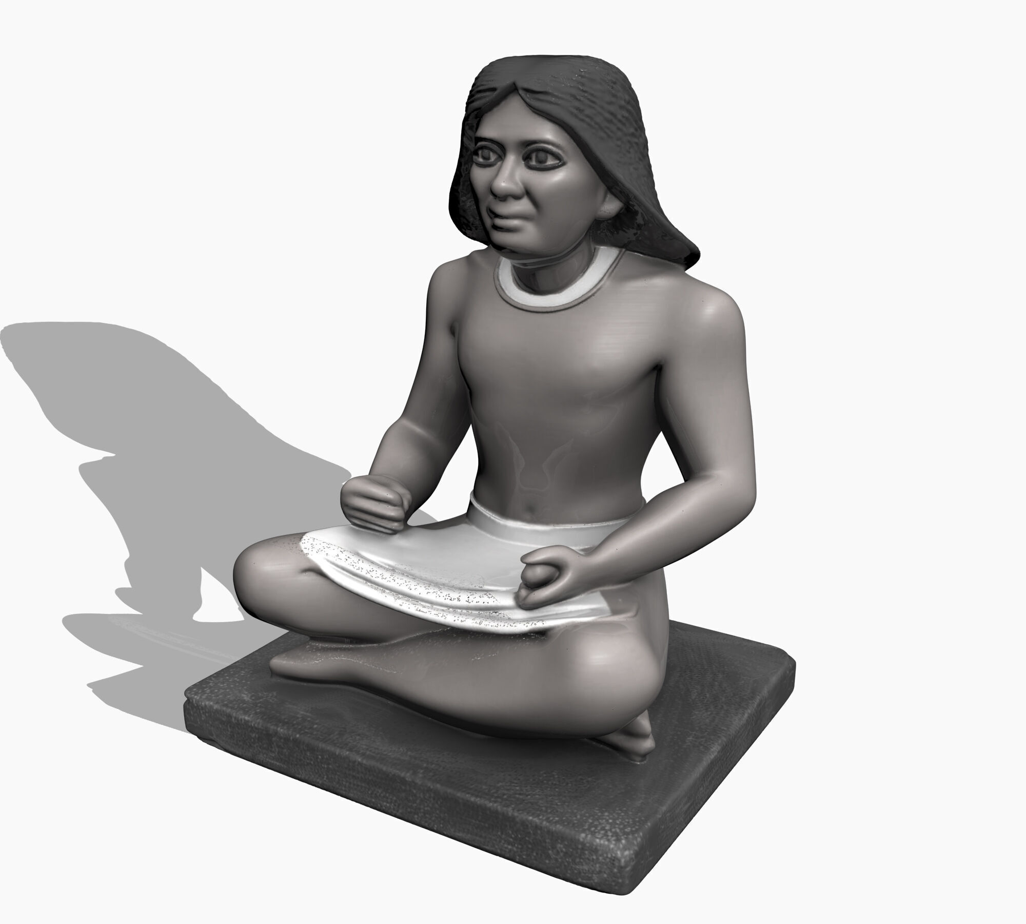 AN EXACT COPY OF THE ORIGINAL ARTIFACT EGYPTIAN SCRIBE BUST 3D print model_3