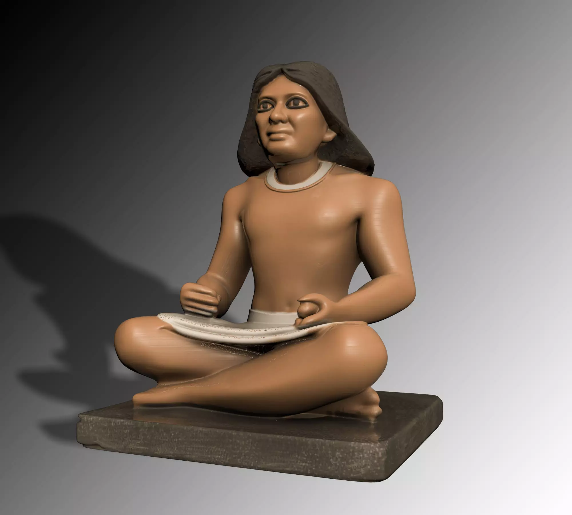 AN EXACT COPY OF THE ORIGINAL ARTIFACT EGYPTIAN SCRIBE BUST 3D print model_0