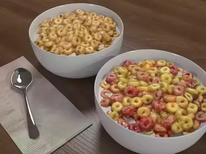 Cereals Colored Bowl Low-poly 3D model