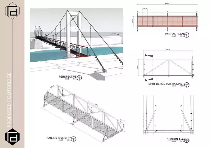 PROPOSED 42 m LONG FOOTBRIDGE