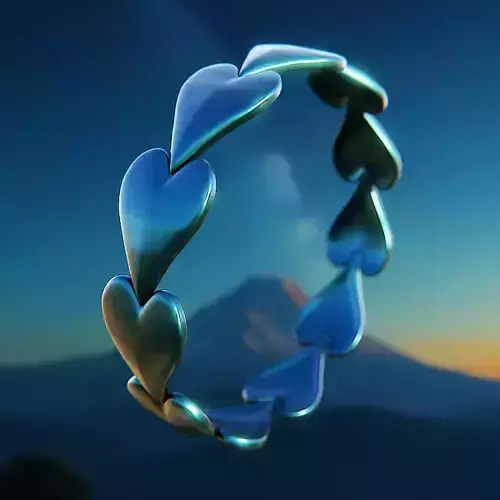 Eternal Hearts Ring - Sculpted Love Loop 3D Print Model 90