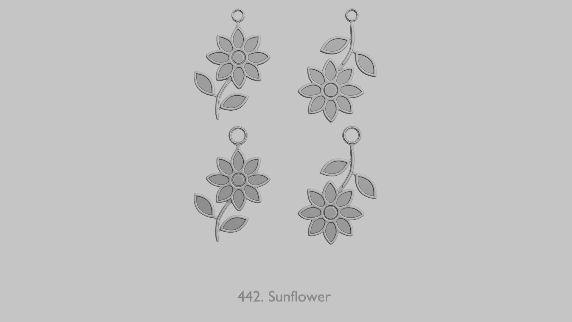 Spring Bloom STL Pendant Collection 3D print model_16