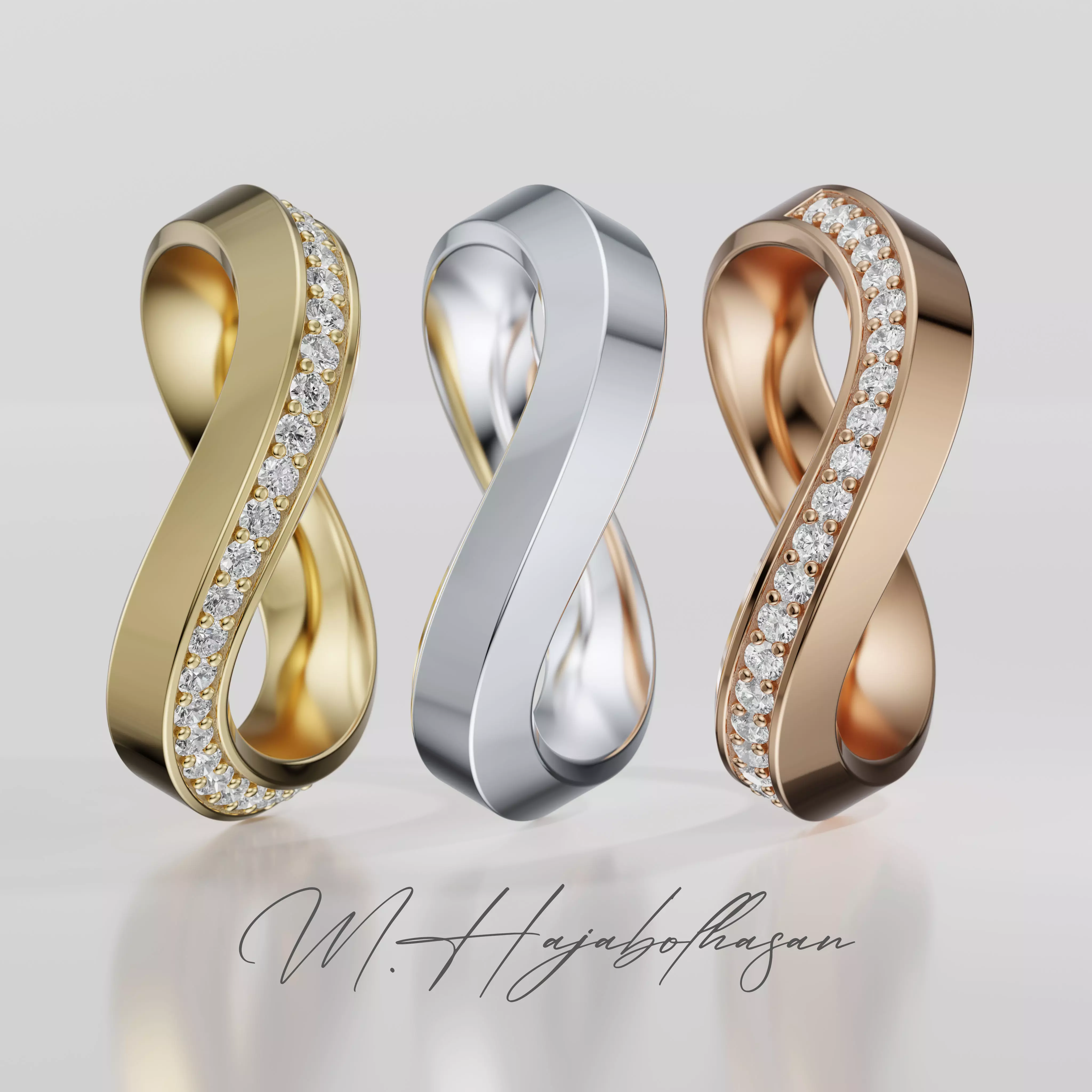 Curved Gold Ring 3D print model