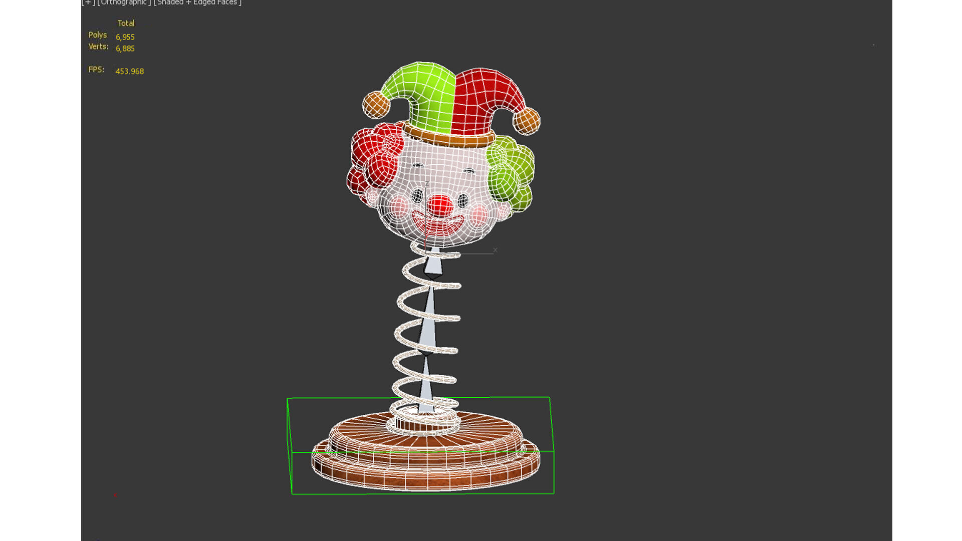 clown spring toy Low-poly 3D model_9