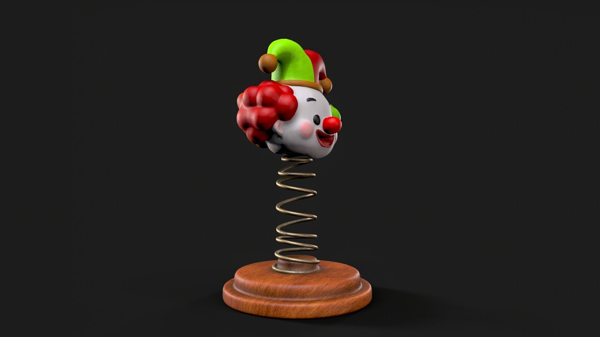 clown spring toy Low-poly 3D model_6
