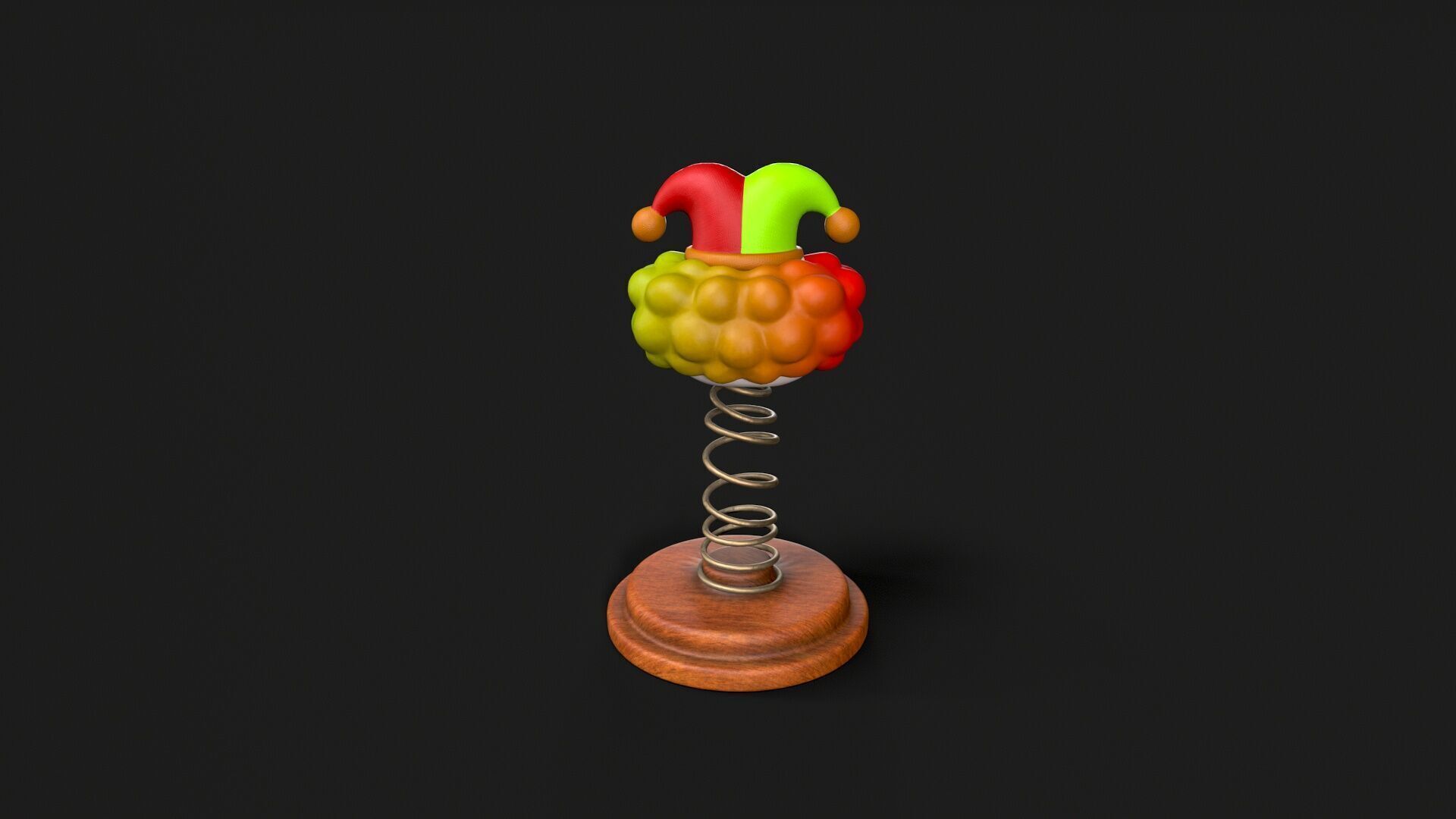 clown spring toy Low-poly 3D model_3