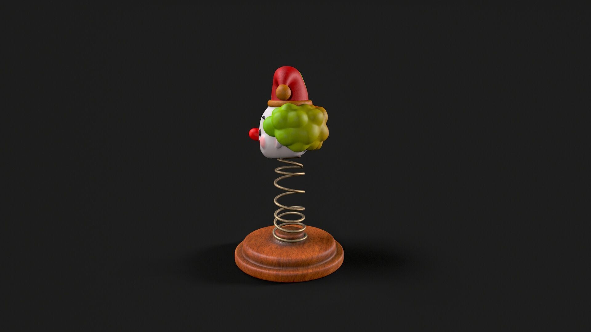 clown spring toy Low-poly 3D model_2