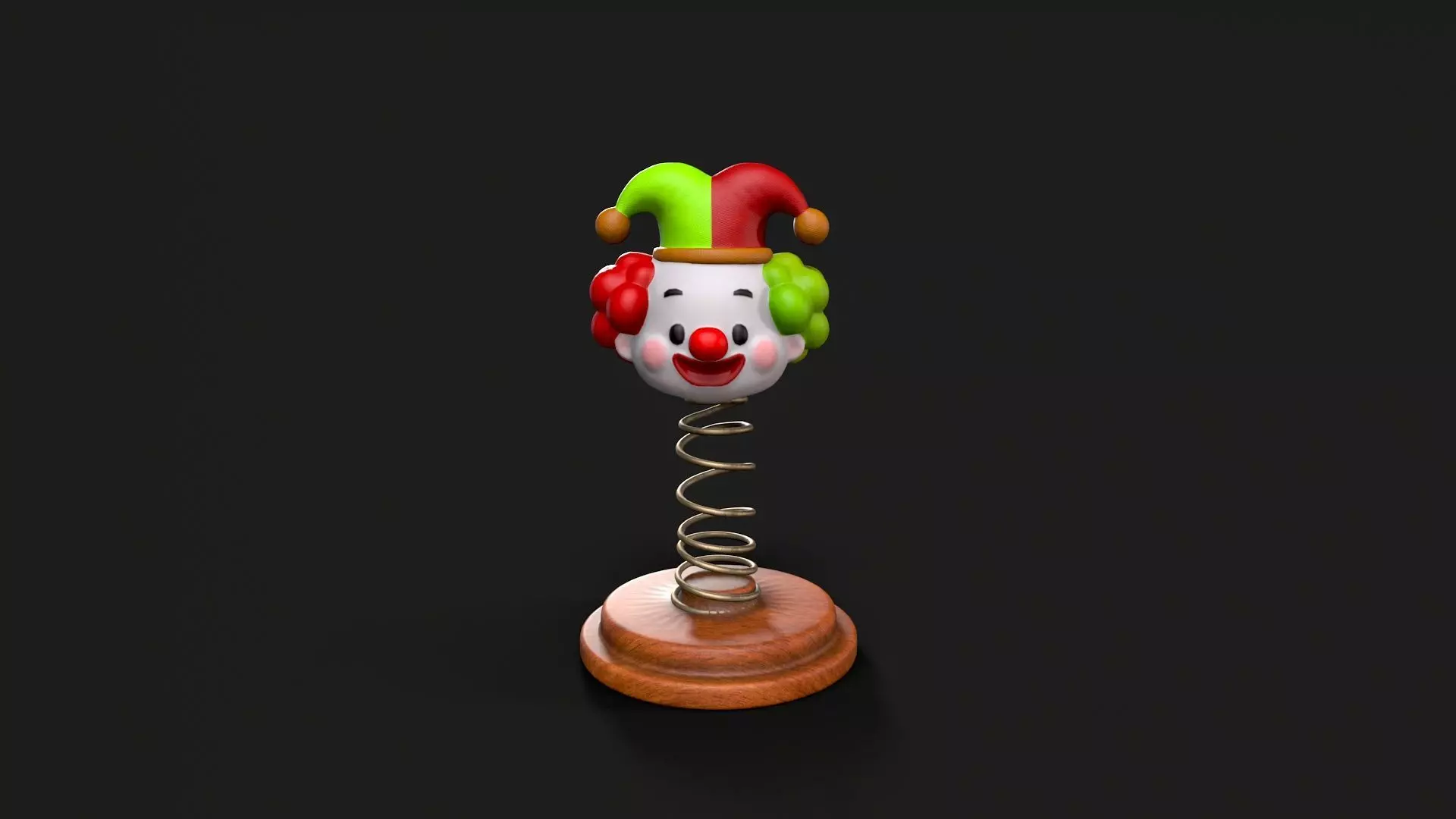 clown spring toy Low-poly 3D model_0