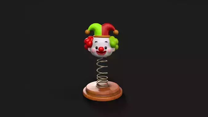 clown spring toy Low-poly 3D model