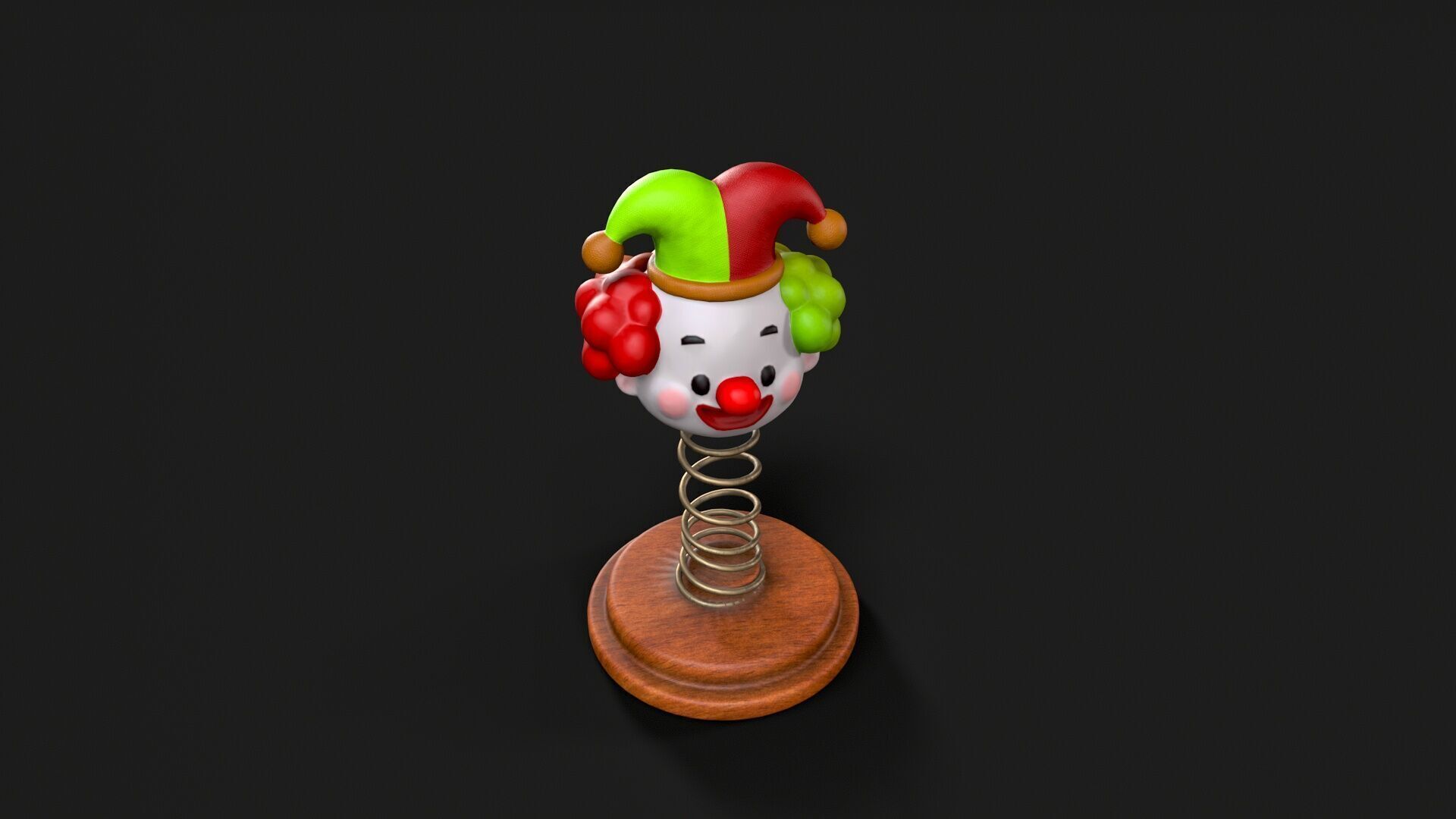 clown spring toy Low-poly 3D model_5