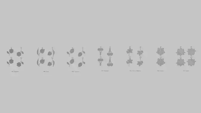Spring Bloom Mini 3D Printable Pendant Set  3D print model